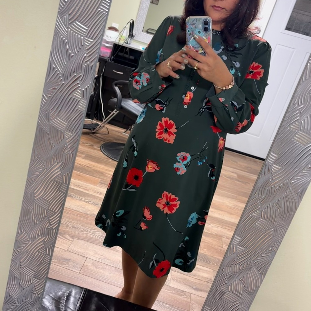 Loft Floral Long Sleeve Dress